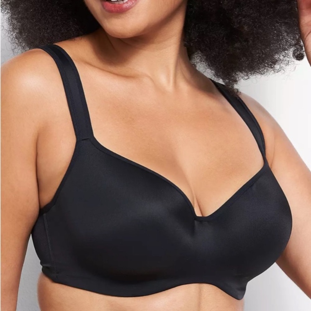 Cacique Simply Wire Free Full Coverage Black Bra Size 40G